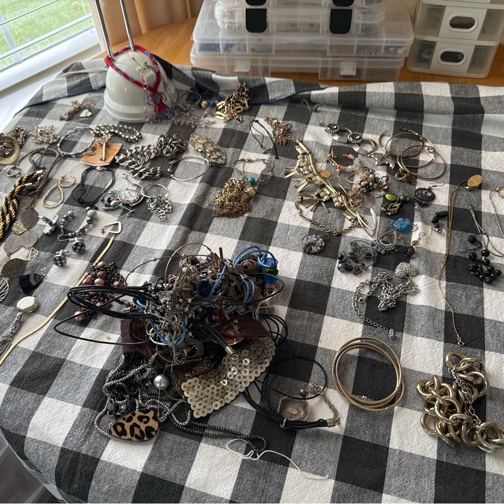 Mixed Jewelry Set with Silver and Gold Tones good lot .